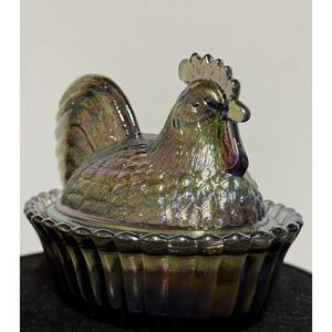 Mosser for Rosso Covered 5" Rooster on Ribbed Nest Split Tail Westmoreland HON